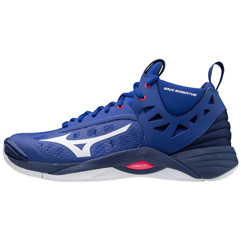 Sapatilhas Voleibol Mizuno Wave Momentum Mid - Homem - Azuis/Branco - JKBCX2806